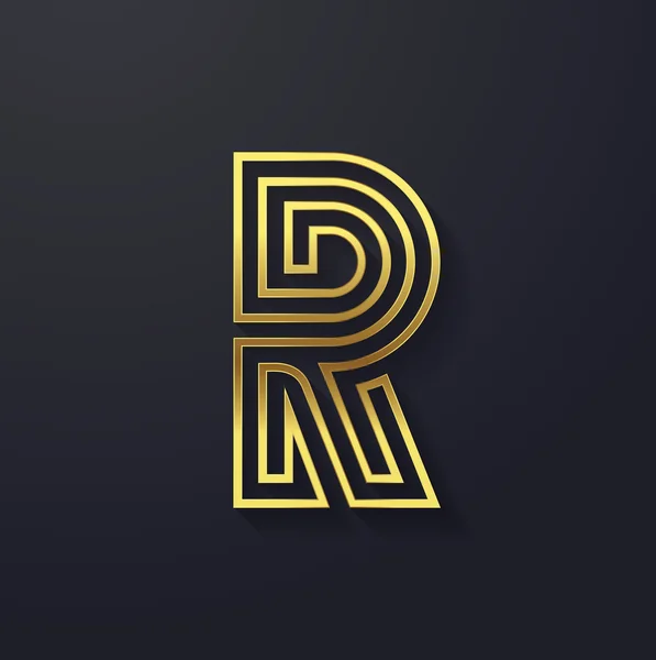 Grafische creatieve lijn letter R — Stockvector