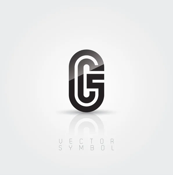 Línea elegante y creativa letra G — Vector de stock