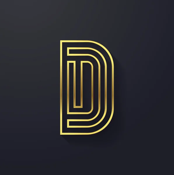 Grafiska kreativa bokstaven D — Stock vektor