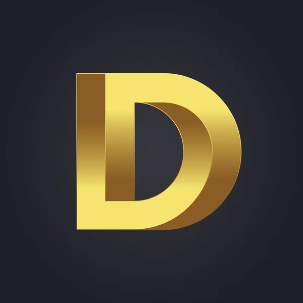 Graficzny gold list D — Wektor stockowy