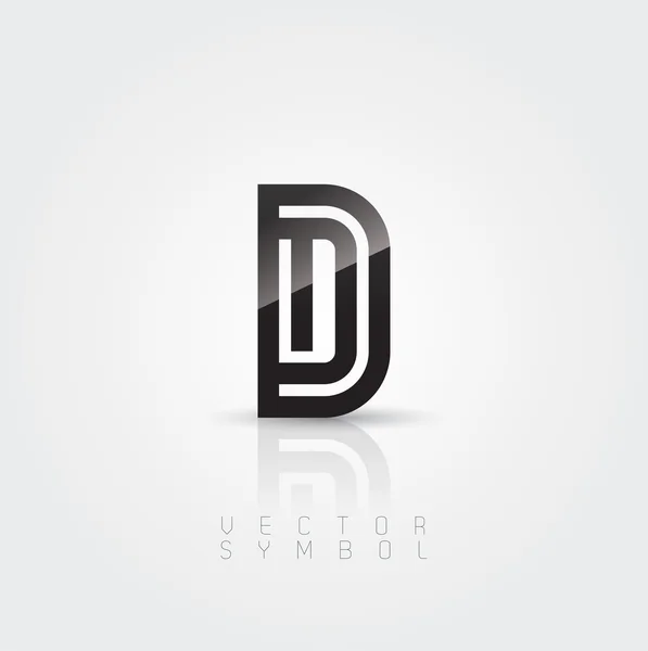 Elegáns és kreatív vonal D betű — Stock Vector