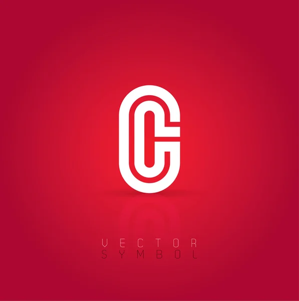 Graphic creative line letter C — Stock Vector