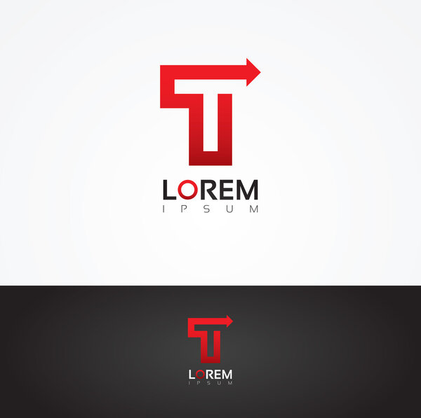 Graphic arrow letter T