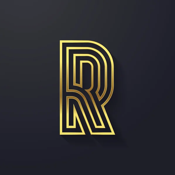 Grafické kreativní linie písmeno R — Stockový vektor
