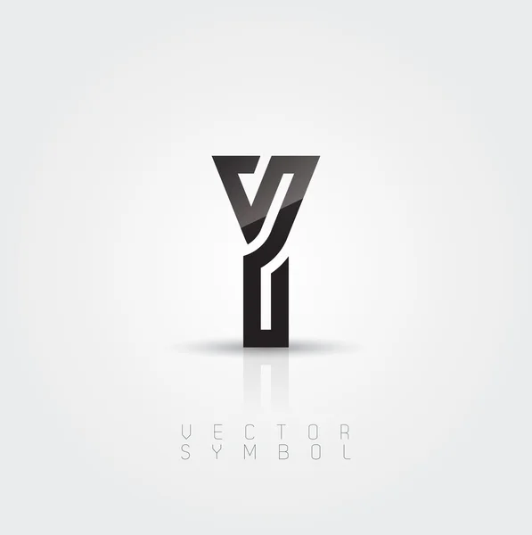 Graphic creative line letter Y — Stock Vector