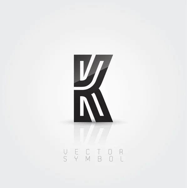 Graphic creative line letter K — Stock Vector