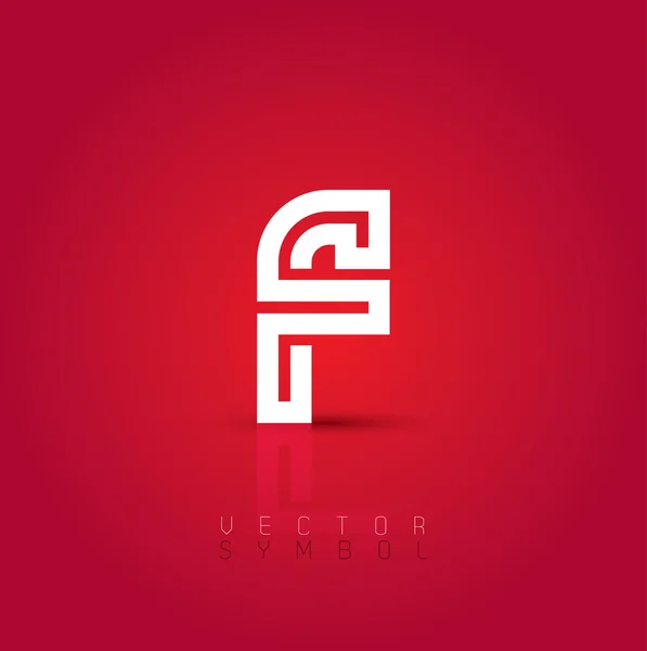 Grafikus kreatív vonal betű F — Stock Vector