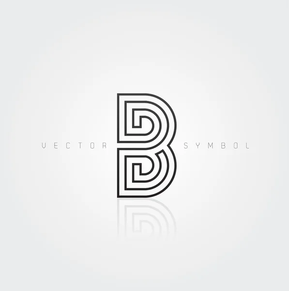 Graphic creative line letter B — Stock Vector