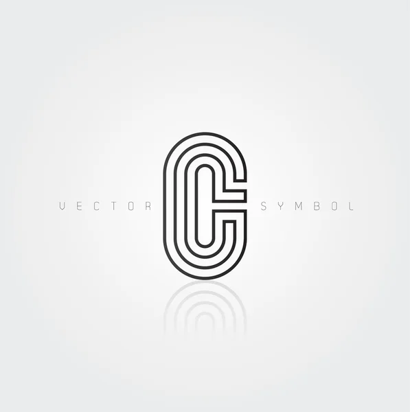 Graphic creative line letter C — Stock Vector