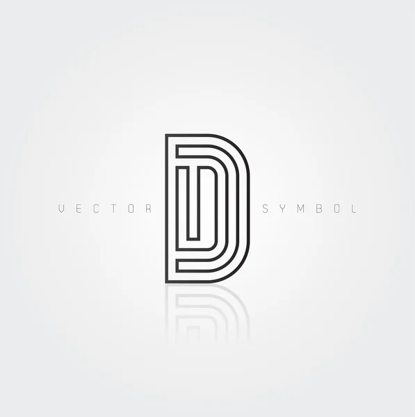 Graphic creative line letter D — Stock Vector