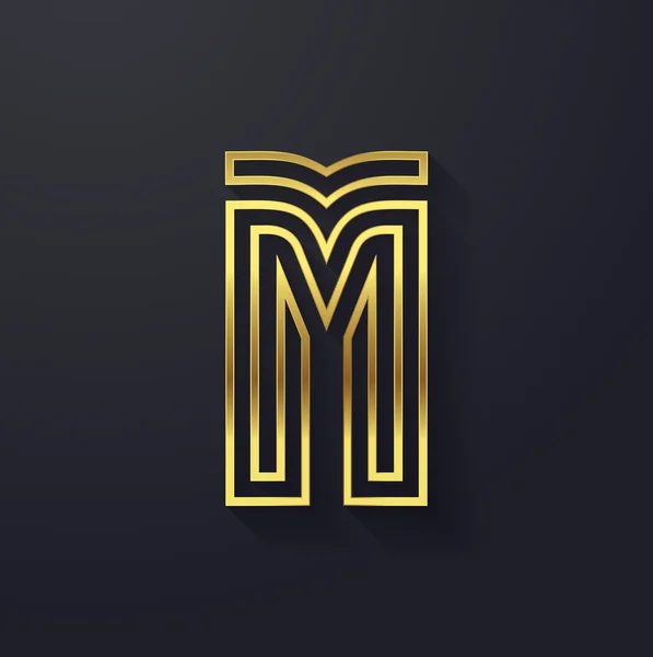 Grafische creatieve lijn letter M — Stockvector