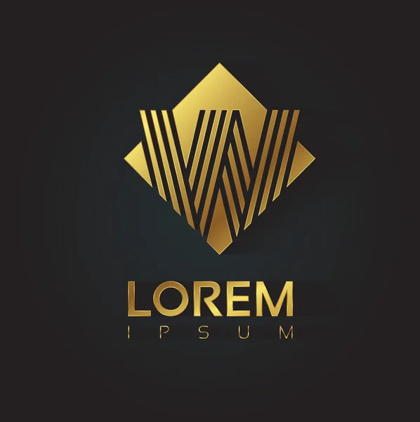 Altın çizgili harf W