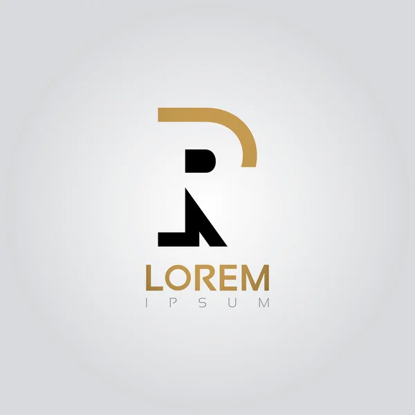 Graphic elegant silhouette letter R Stock Illustration