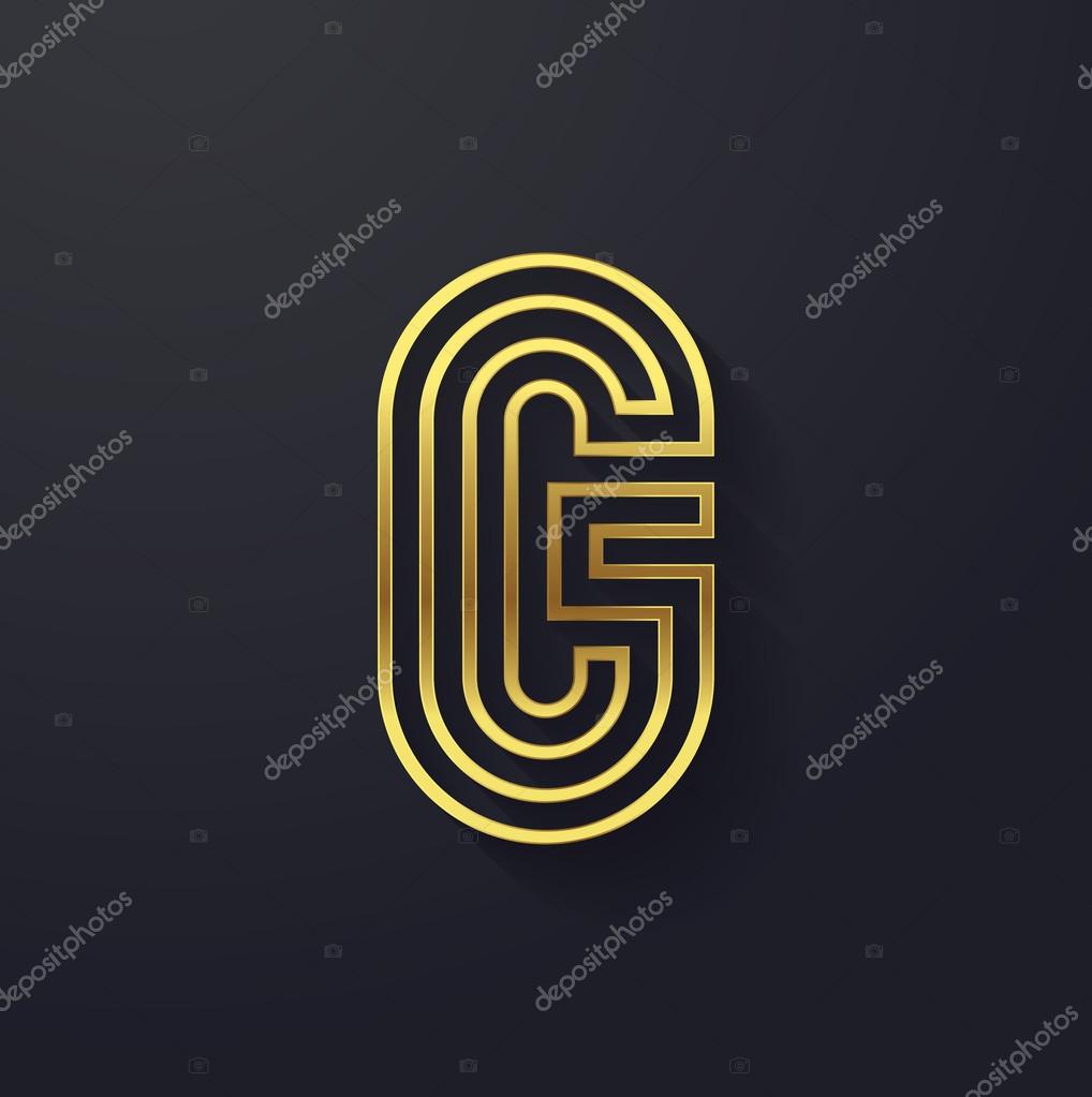 Vector graphic creative line alphabet symbol. Letter G