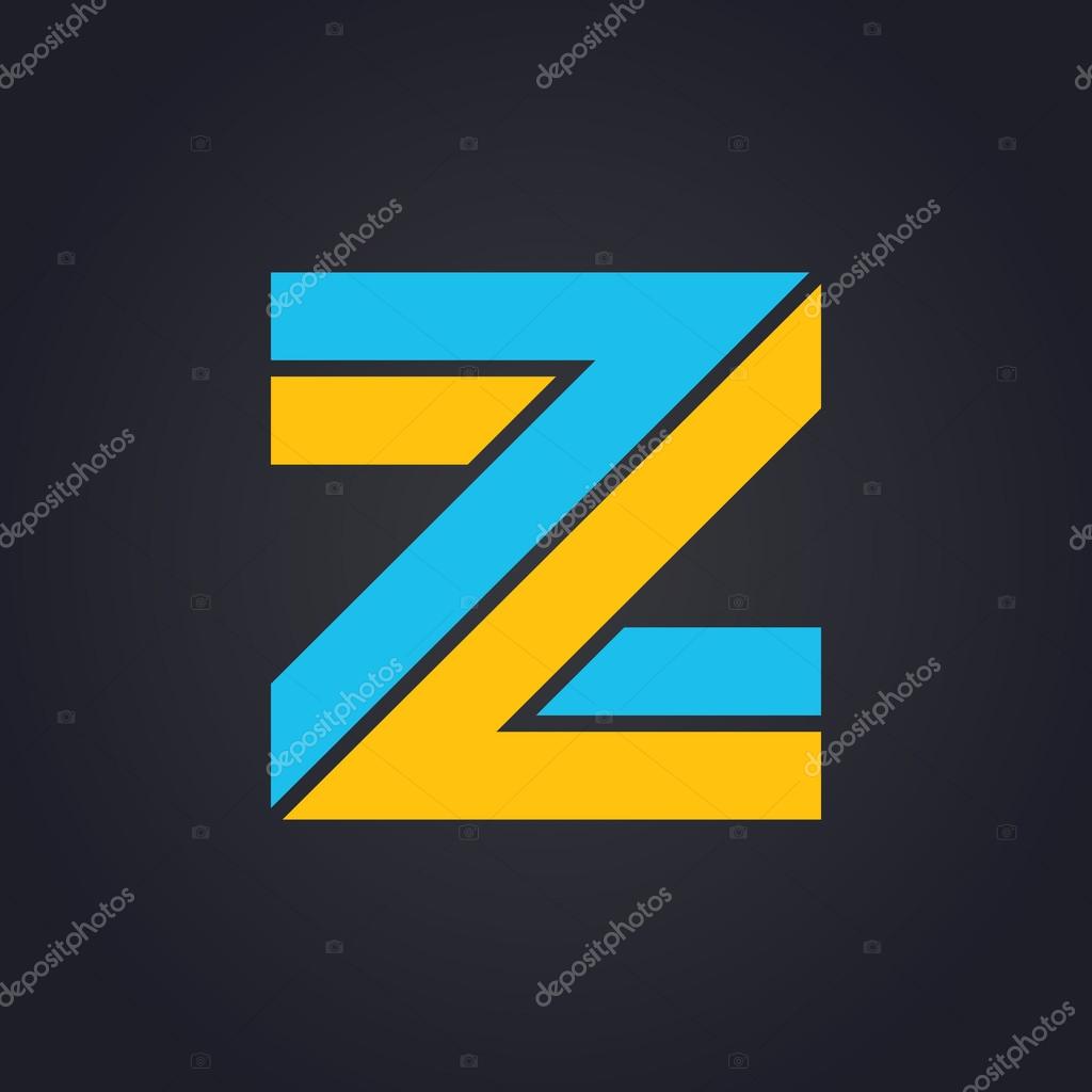 Vector graphic elegant impossible alphabet symbol in two colors. Letter Z