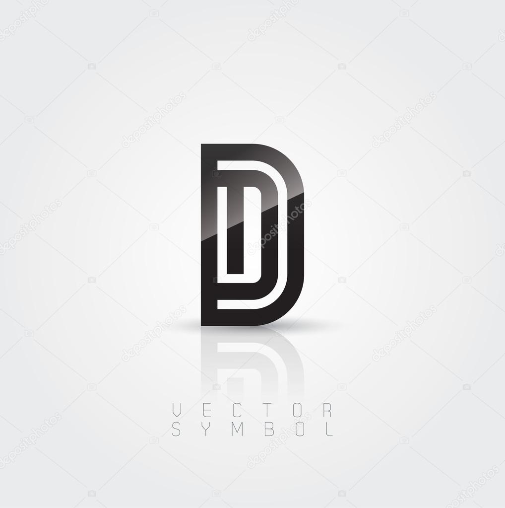 Vector graphic elegant and creative line alphabet symbol. Letter D