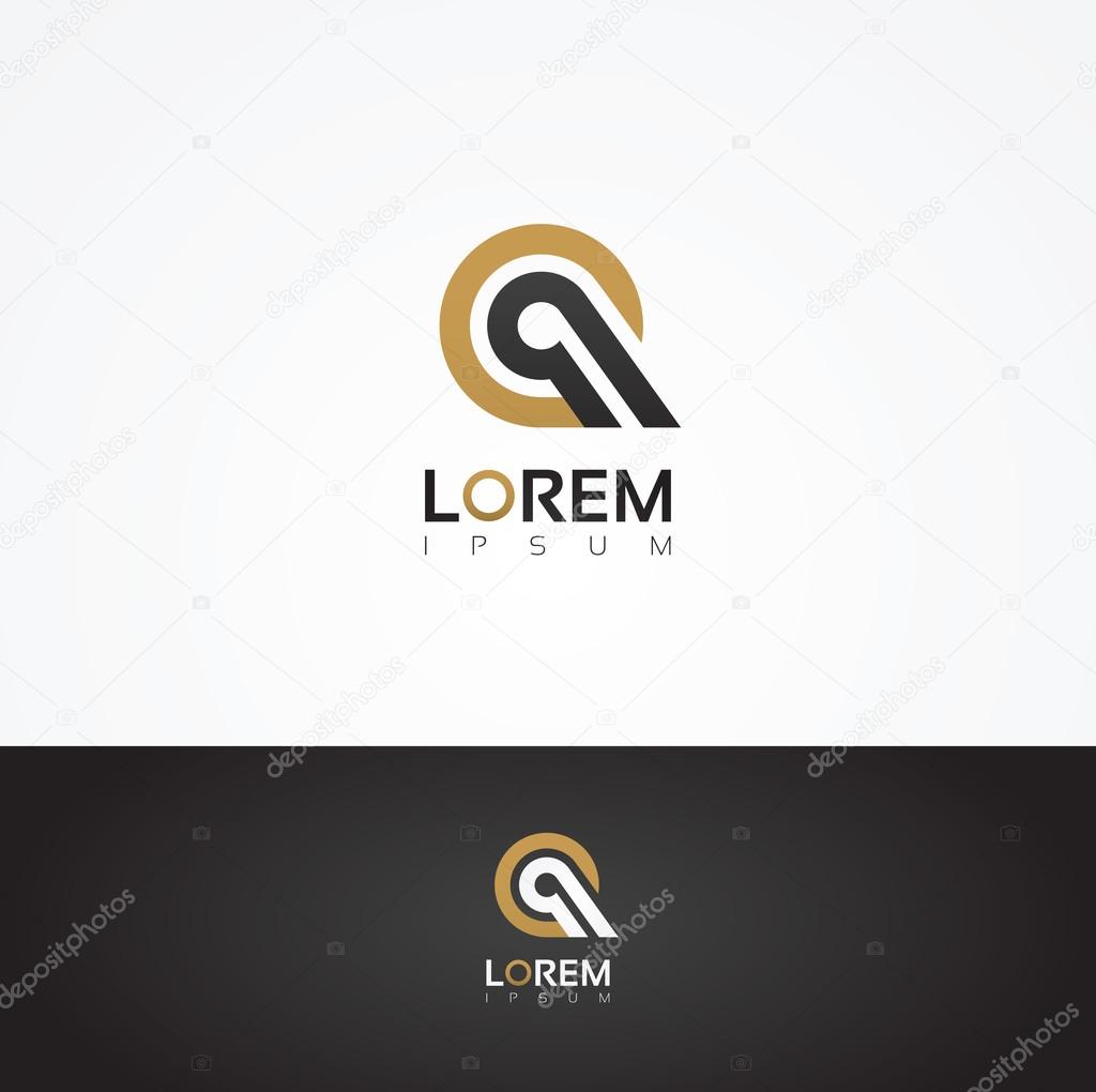 Elegant vector graphic alphabet symbol, letter Q