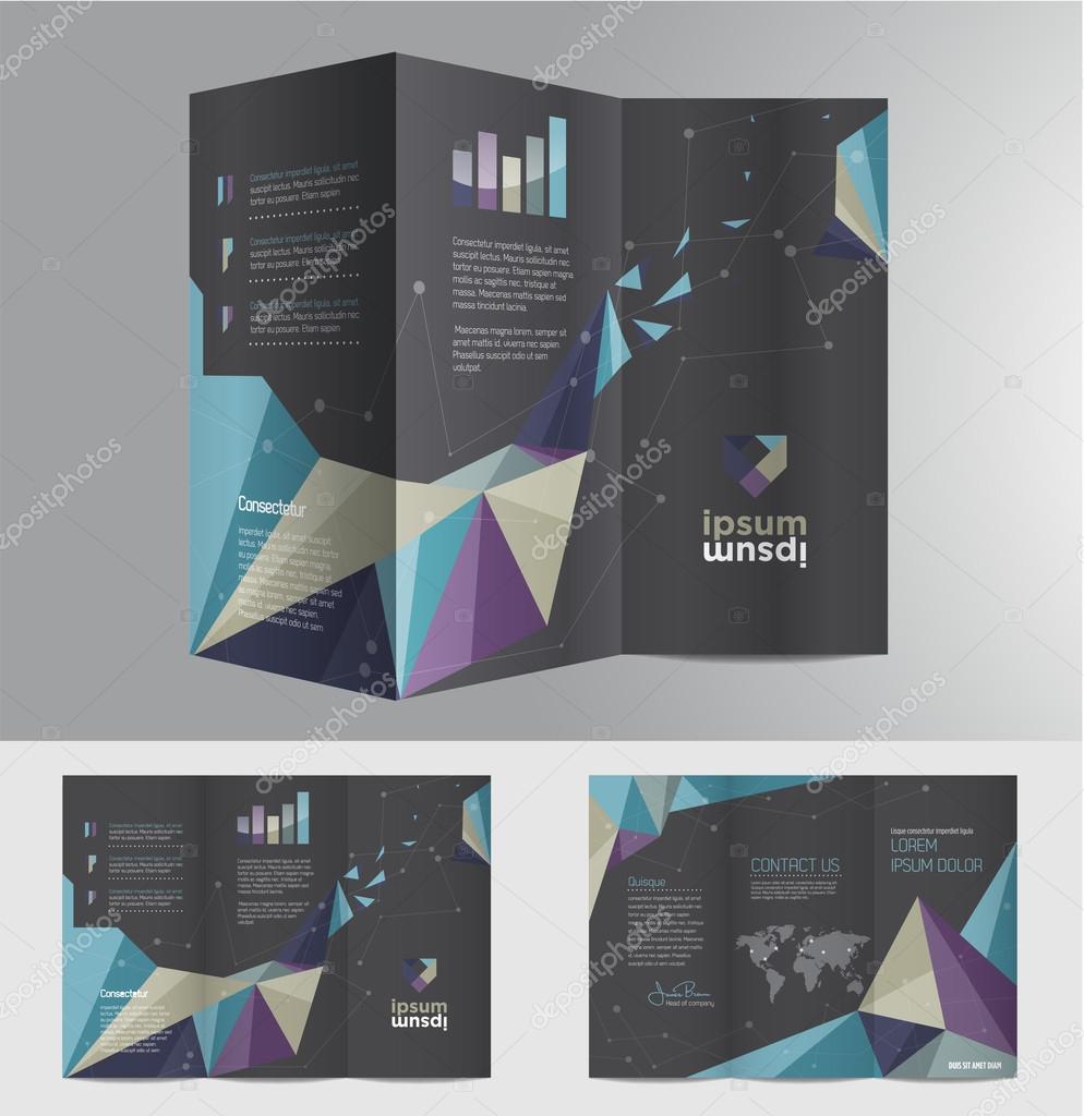 Vector graphic colorful abstract polygon professional business brochure design for your company