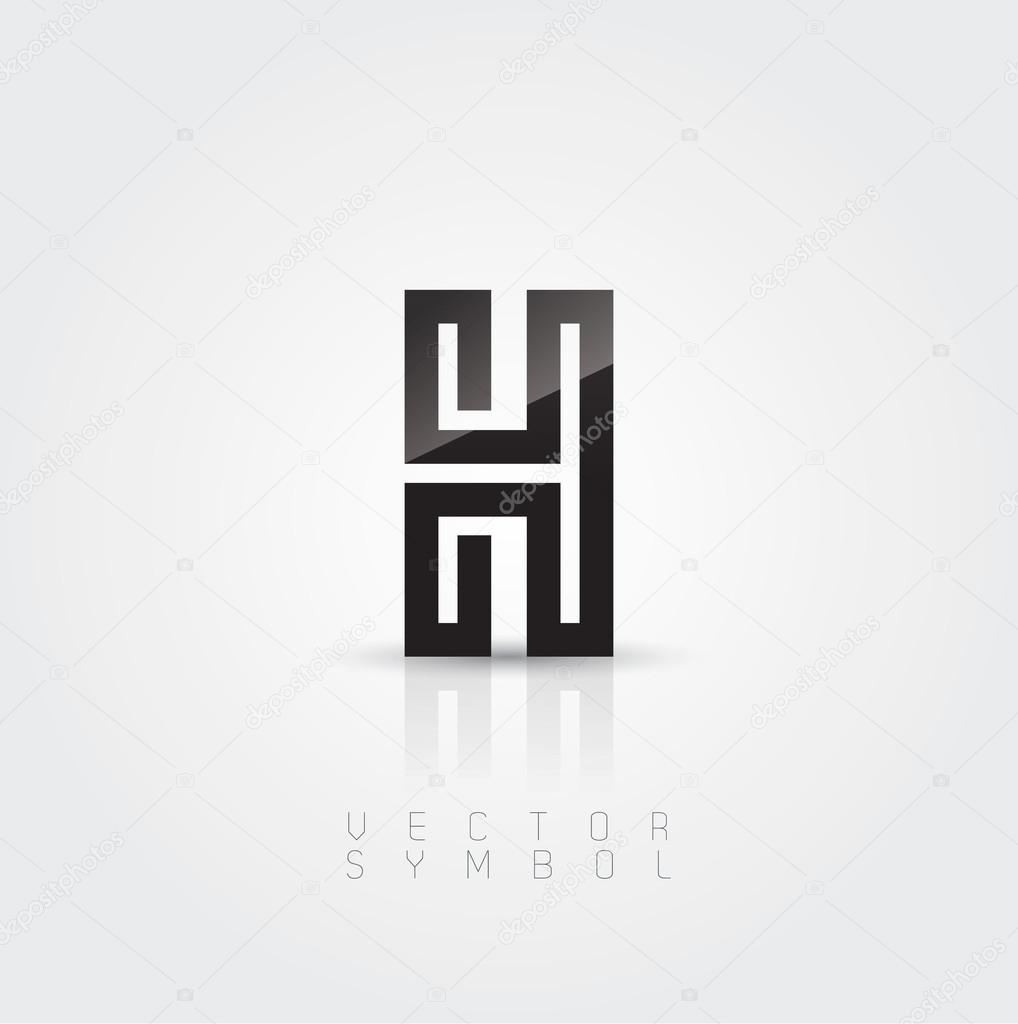 Vector graphic elegant and creative line alphabet symbol. Letter H