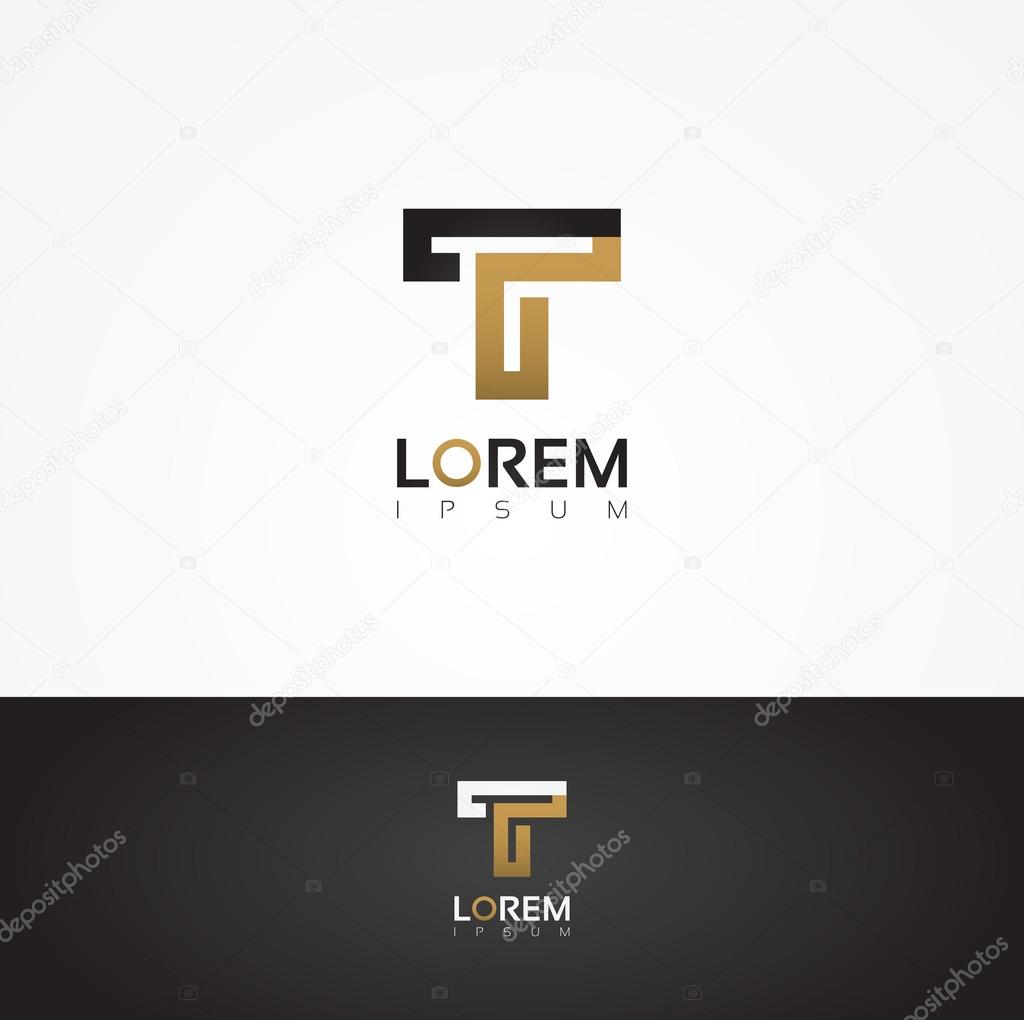 Elegant vector graphic alphabet symbol, letter T