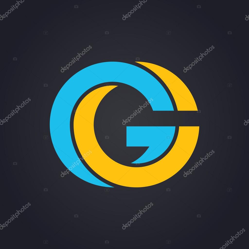 Vector graphic elegant impossible alphabet symbol in two colors. Letter G