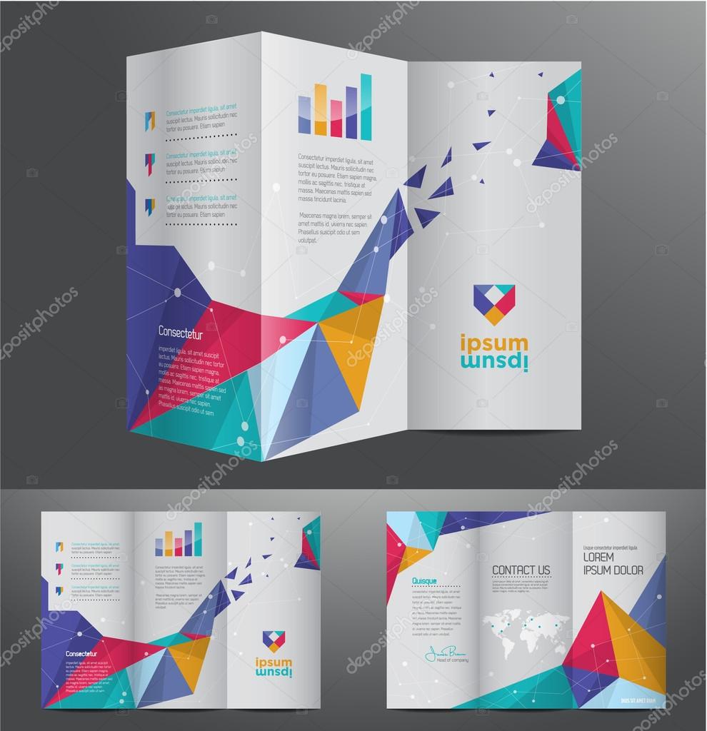 Vector graphic colorful abstract polygon professional business brochure design for your company