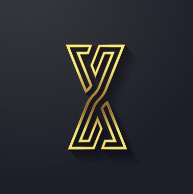 Grafik yaratıcı çizgi harf X