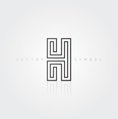 Grafik yaratıcı çizgi harf H