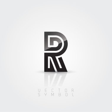 Graphic creative line letter R