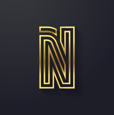 Grafik yaratıcı çizgi harf N