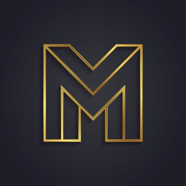 Graphic gold letter M