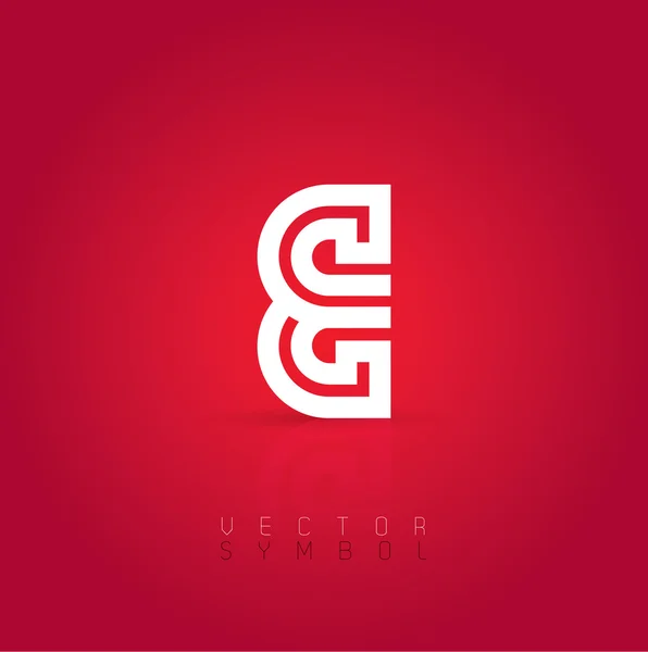 Graphic creative line letter E — Stock Vector