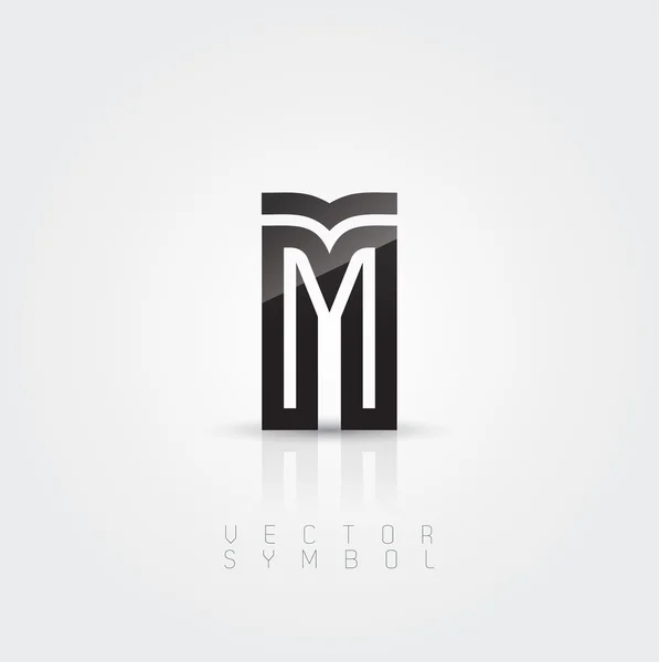 Graphic creative line letter M — Stock Vector