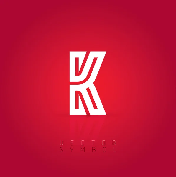 Gráfico linha criativa letra K — Vetor de Stock