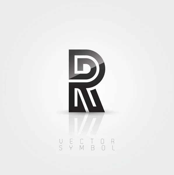 Línea gráfica creativa letra R — Vector de stock