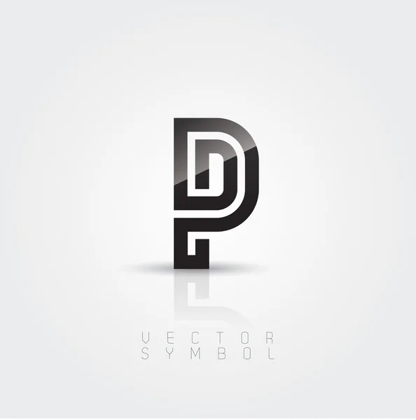 Graphic creative line letter P — Stock Vector