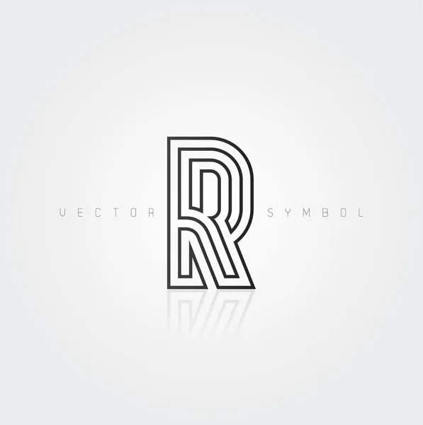 Graphic creative line letter R — Stock Vector