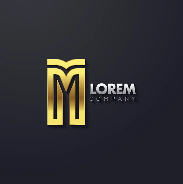 Elegant golden letter M — Stock Vector