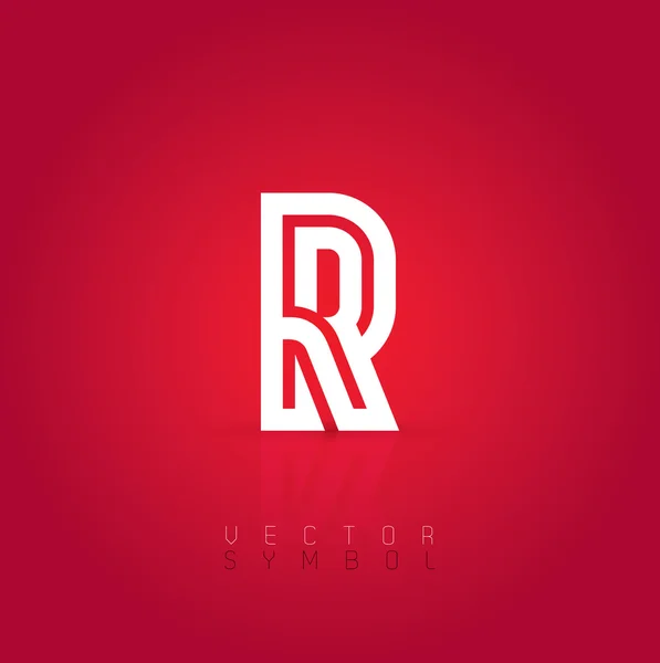 Graphic creative line letter R — Stock Vector