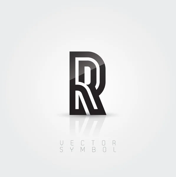 Graphic creative line letter R — Stock Vector