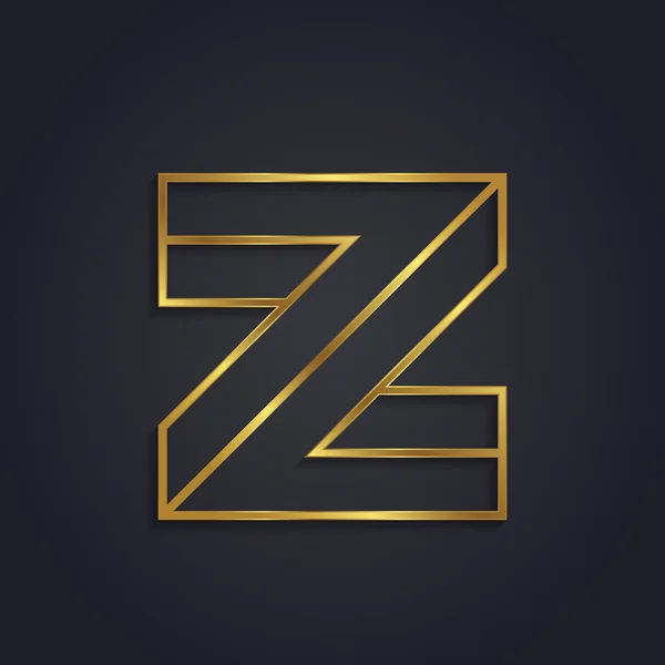 Grafische gouden letter Z — Stockvector