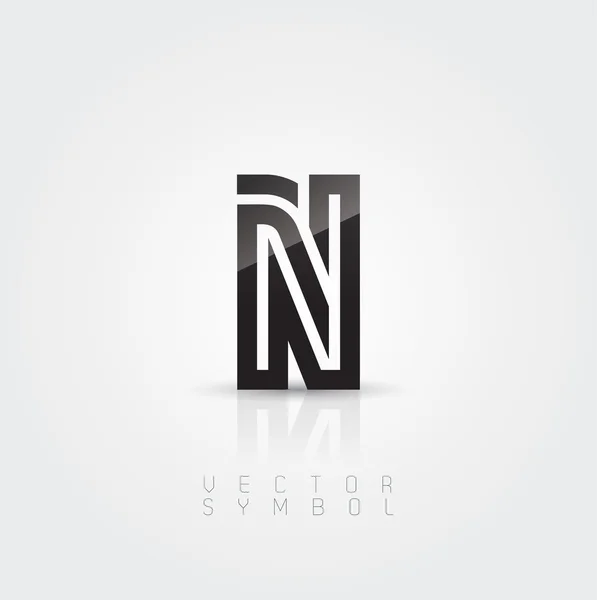 Grafische creatieve lijn letter N — Stockvector