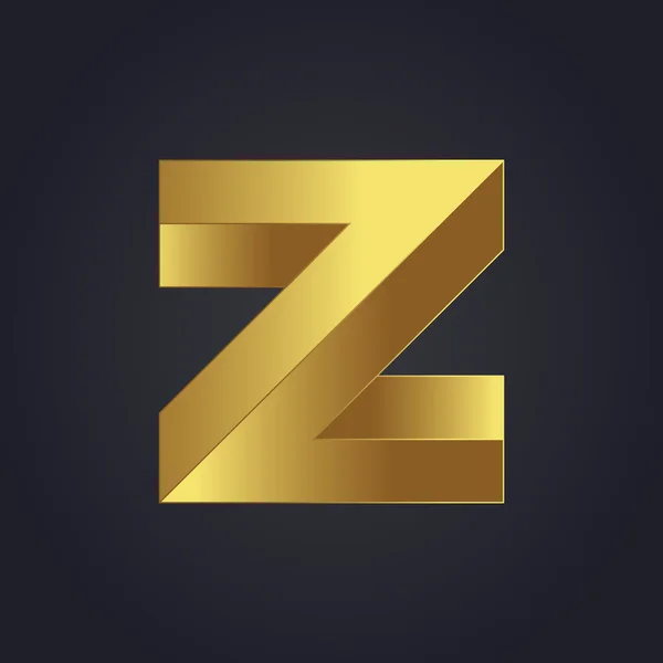 Grafische gouden letter Z — Stockvector