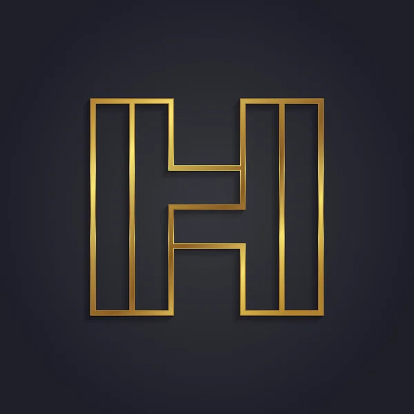 Grafikus arany levél H — Stock Vector