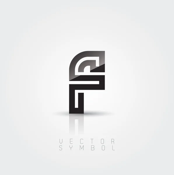 Línea elegante y creativa letra F — Vector de stock