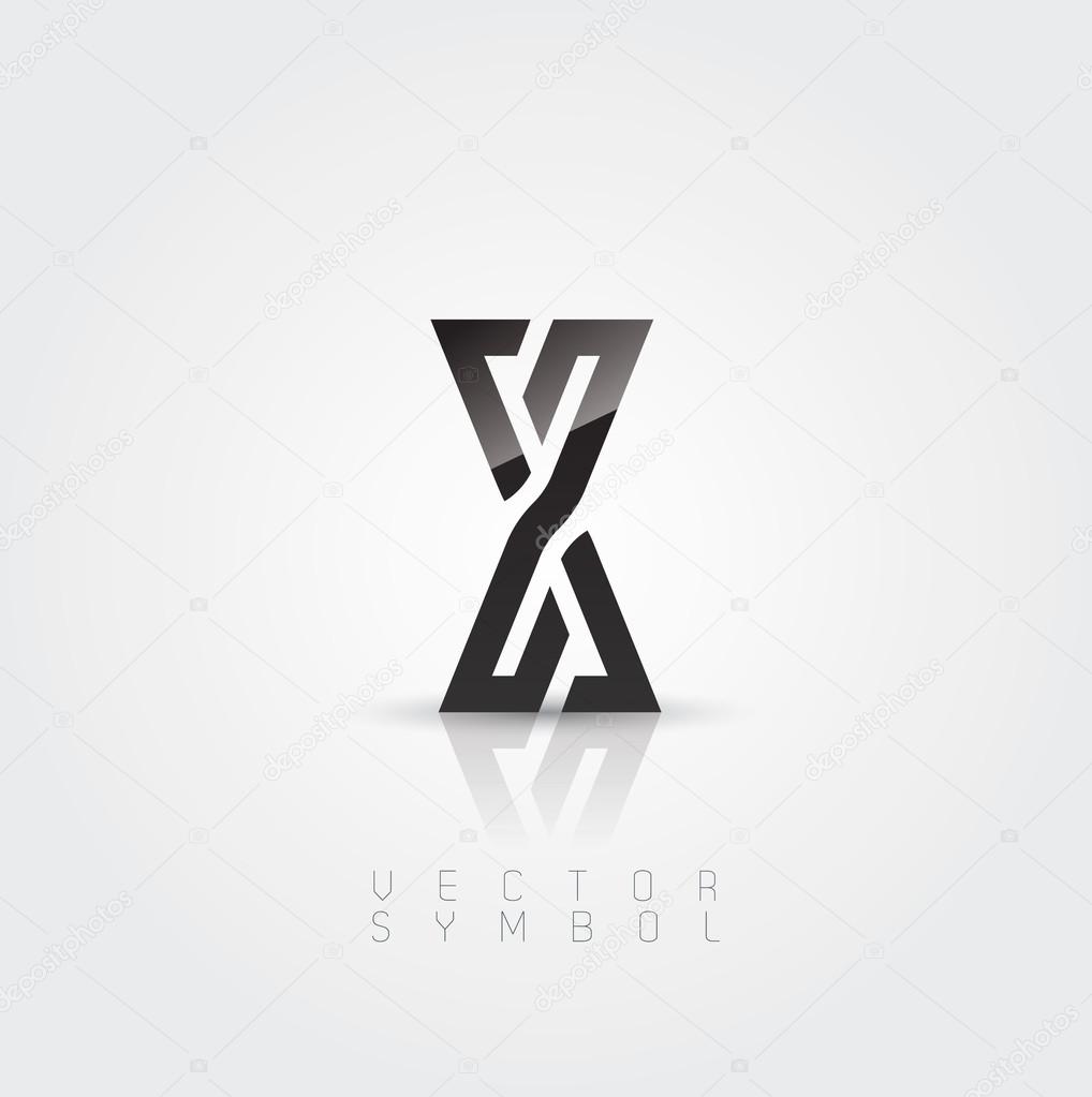 Vector graphic elegant and creative line alphabet. Letter X