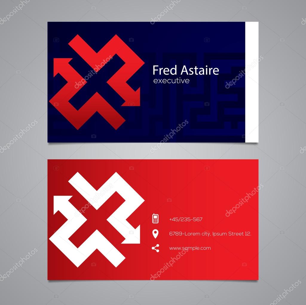 Modern vector graphic business card with alphabet symbol. Letter X