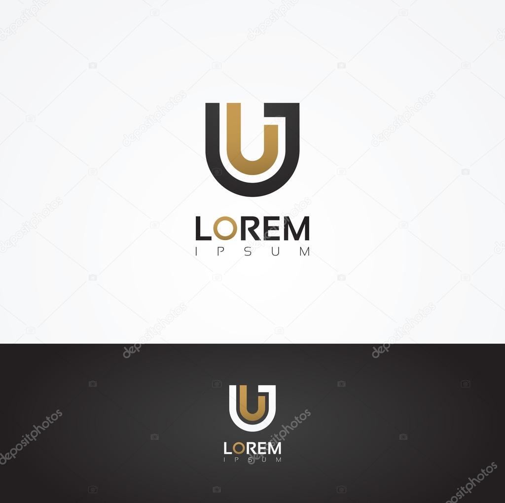 Elegant graphic letter U