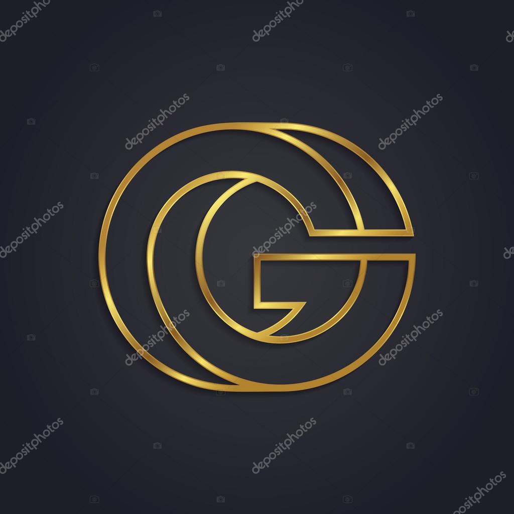 Vector graphic gold alphabet impossible letter symbol, letter G