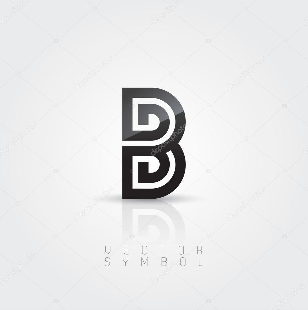 Vector graphic elegant and creative line alphabet symbol. Letter B